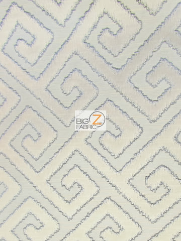 Royal Labyrinth Geometric Upholstery Fabric / Linen / Sold By The Yard