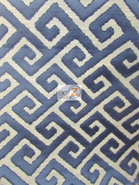 Royal Labyrinth Geometric Upholstery Fabric / Midnight / Sold By The Yard