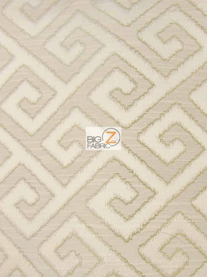 Royal Labyrinth Geometric Upholstery Fabric / Pearl / Sold By The Yard