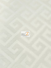Royal Labyrinth Geometric Upholstery Fabric / Snow / Sold By The Yard
