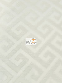 Royal Labyrinth Geometric Upholstery Fabric / Snow / Sold By The Yard