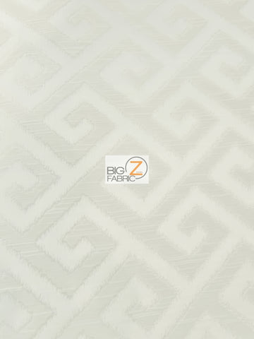 Royal Labyrinth Geometric Upholstery Fabric / Snow / Sold By The Yard
