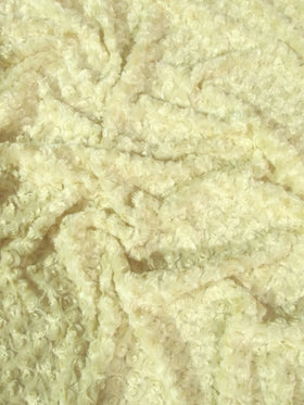 Banana Minky Rose/Rosette Floral Baby Soft Fabric / Sold By The Yard (Second Quality Goods)