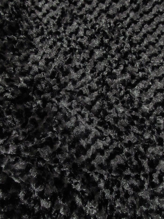 Panther Black Minky Rose/Rosette Floral Baby Soft Fabric / Sold By The Yard