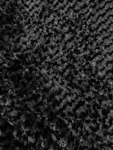 Panther Black Minky Rose/Rosette Floral Baby Soft Fabric / Sold By The Yard