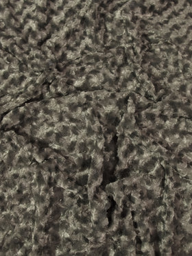 Raccoon Grey Minky Rose/Rosette Floral Baby Soft Fabric / Sold By The Yard