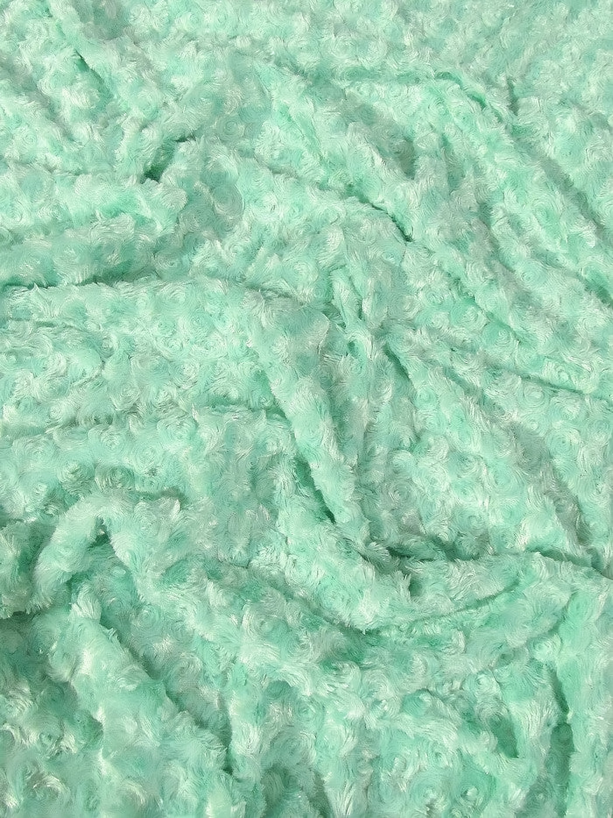 Mint Minky Rose/Rosette Floral Baby Soft Fabric / Sold By The Yard