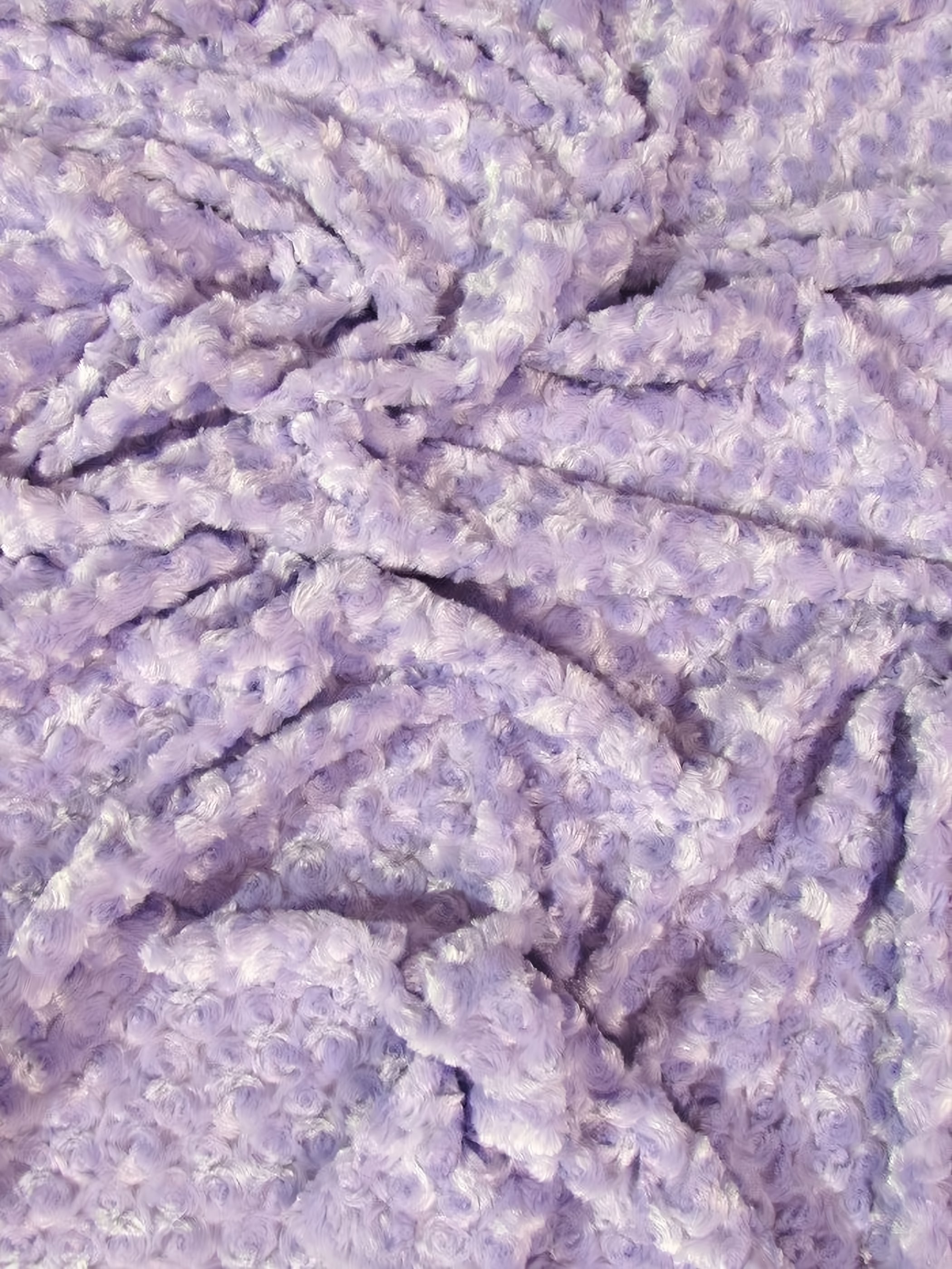 Frozen Lilac Minky Rose/Rosette Floral Baby Soft Fabric / Sold By The Yard