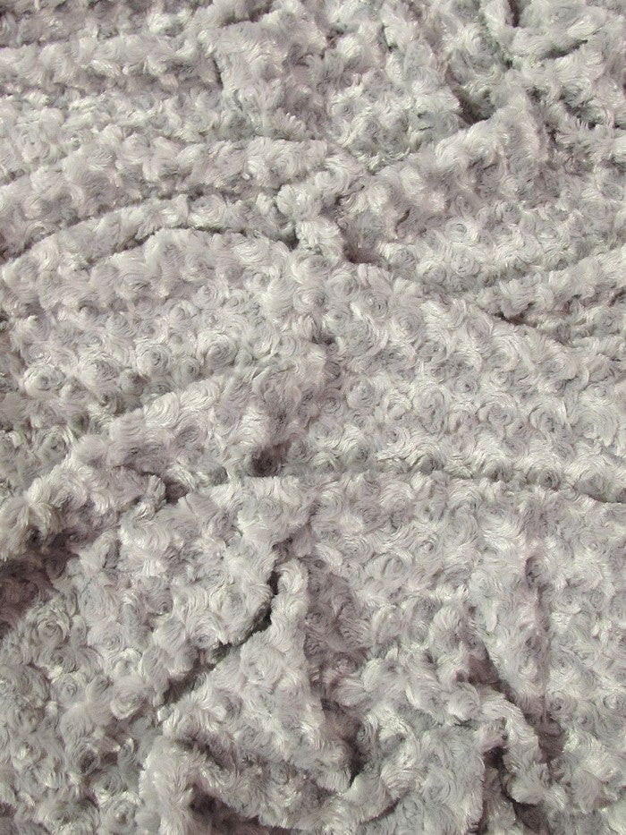 Wolf Gray Minky Rose/Rosette Floral Baby Soft Fabric / Sold By The Yard