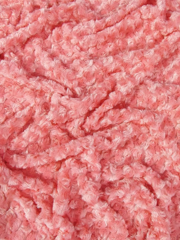 Candy Pink Minky Rose/Rosette Floral Baby Soft Fabric / Sold By The Yard