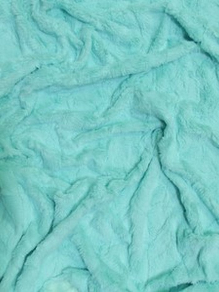Aqua Rabbit Snuggle Minky Fabric / Sold By The Yard