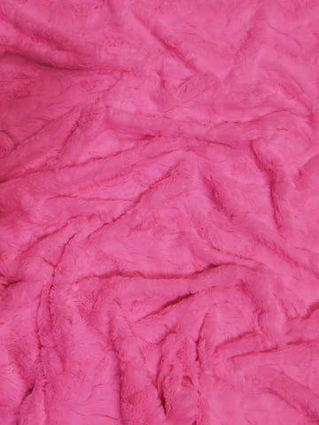 Hot Pink Rabbit Snuggle Minky Fabric / Sold By The Yard