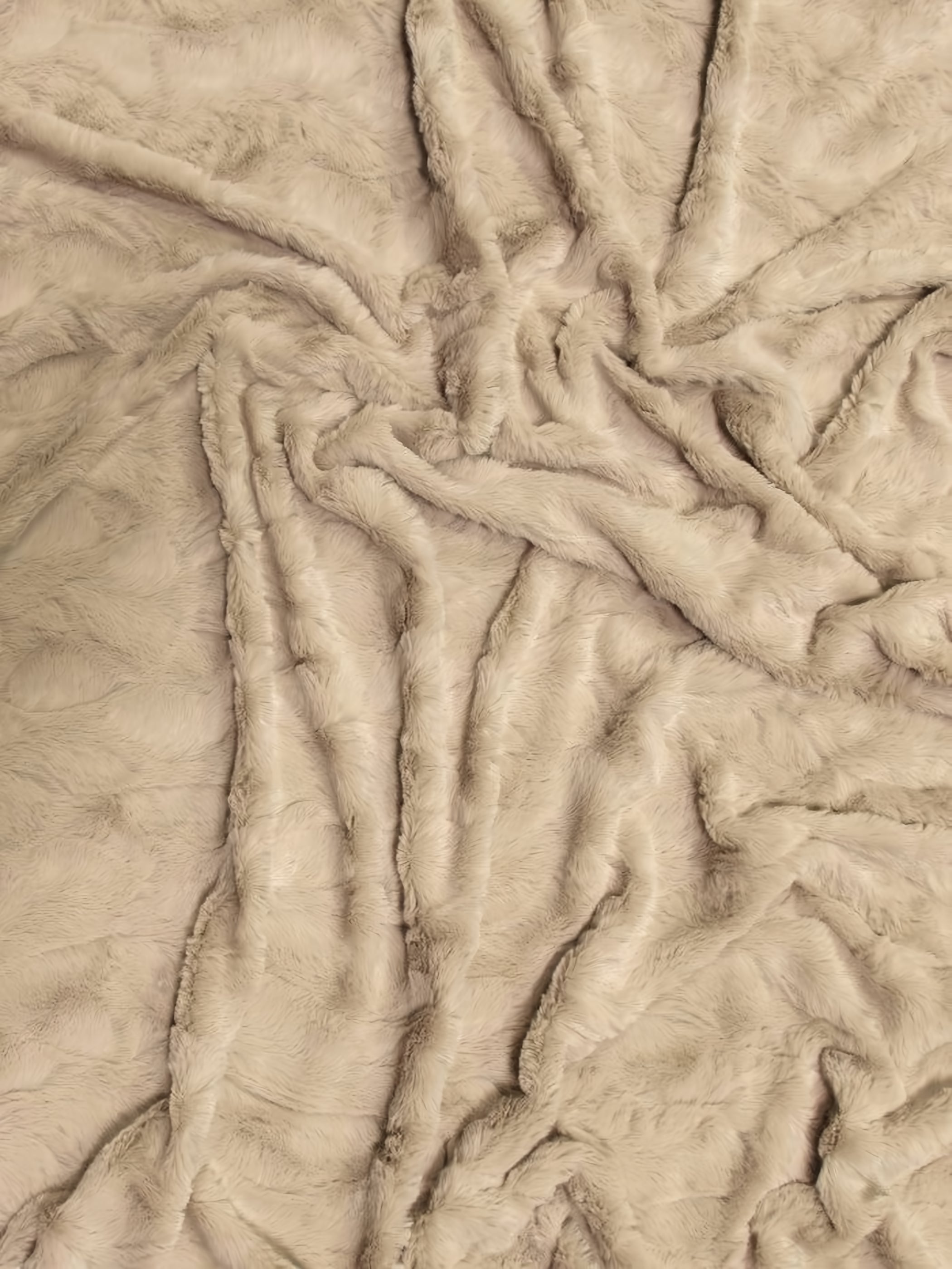 Latte Rabbit Snuggle Minky Fabric / Sold By The Yard