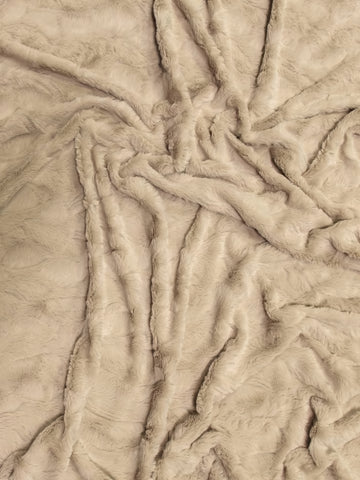 Latte Rabbit Snuggle Minky Fabric / Sold By The Yard