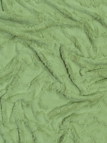 Serge Green Rabbit Snuggle Minky Fabric / Sold By The Yard