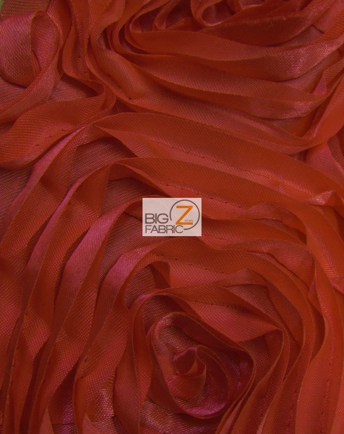Rosette Style Taffeta Fabric / Dark Red / Sold By The Yard Closeout!!!