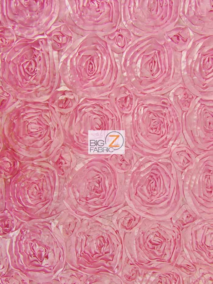 Rosette Style Taffeta Fabric / Pink / Sold By The Yard Closeout!!!