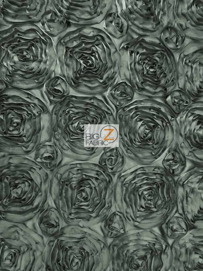 Rosette Style Taffeta Fabric / Charcoal / Sold By The Yard Closeout!!!