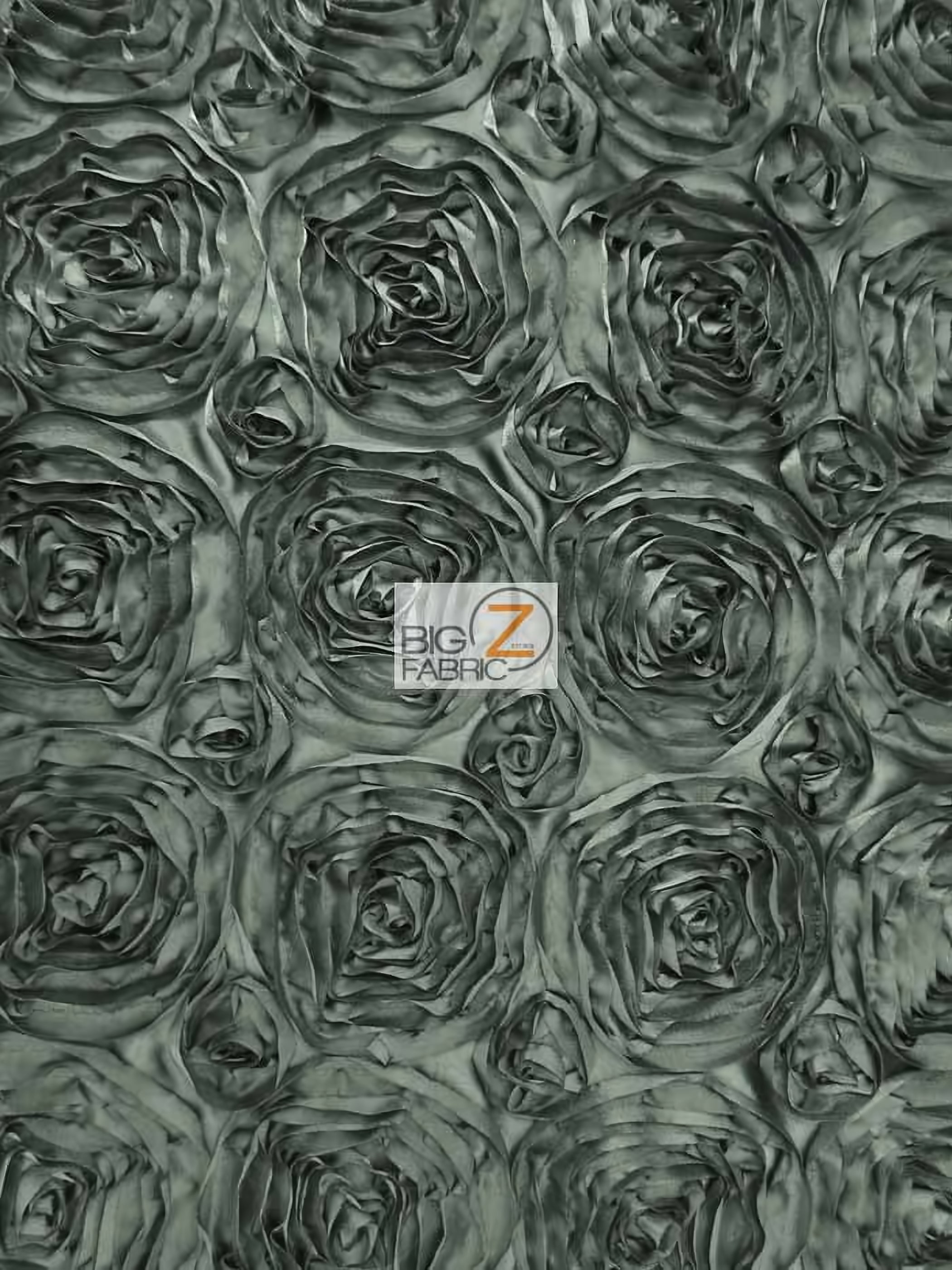 Rosette Style Taffeta Fabric / Charcoal / Sold By The Yard Closeout!!!