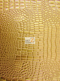 Vinyl Embossed Shiny Amazon Crocodile Fabric / Sold By The Yard