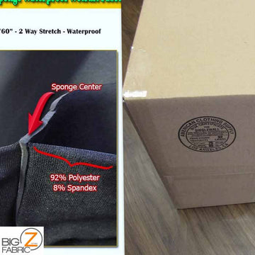 Scraps - Assorted Fabric - ONLY NEOPRENE BONDED SPONGE FABRIC - Sold By The Box - 0