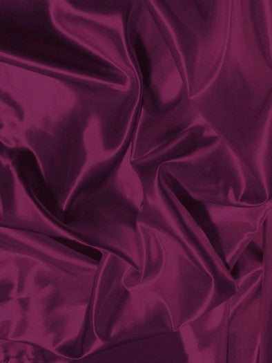 Solid Shiny Bridal Satin Fabric / Burgundy / Sold By The Yard