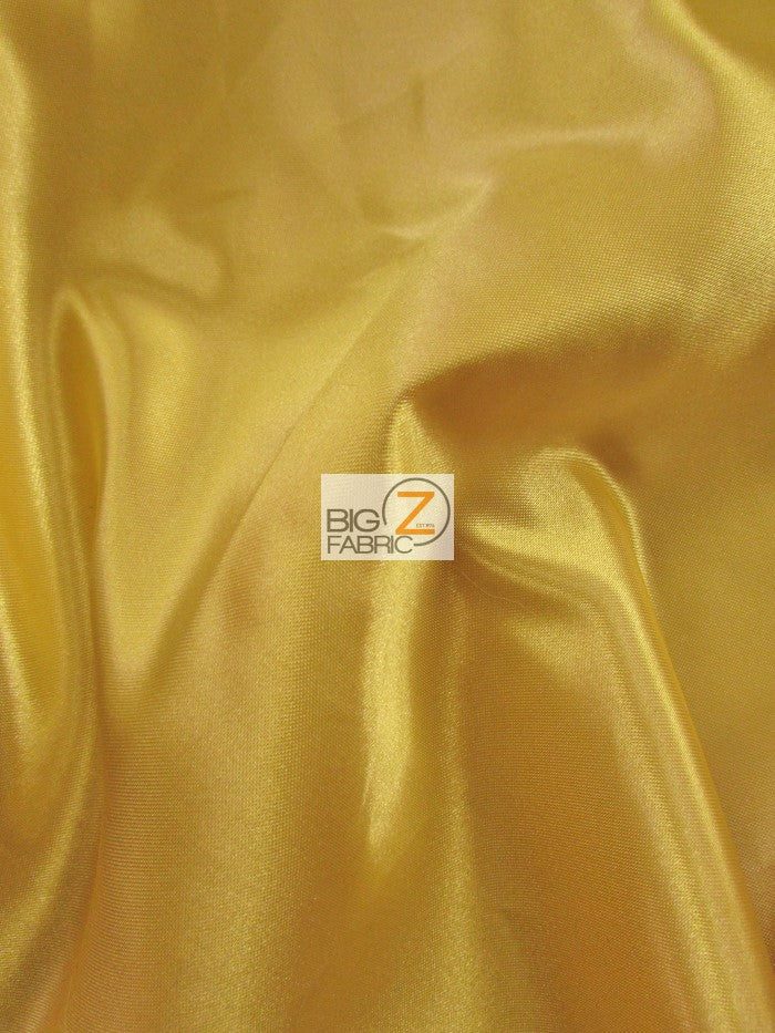 Solid Shiny Bridal Satin Fabric / Dark Gold / Sold By The Yard