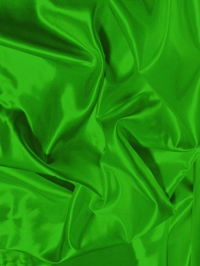 Solid Shiny Bridal Satin Fabric / Green / Sold By The Yard