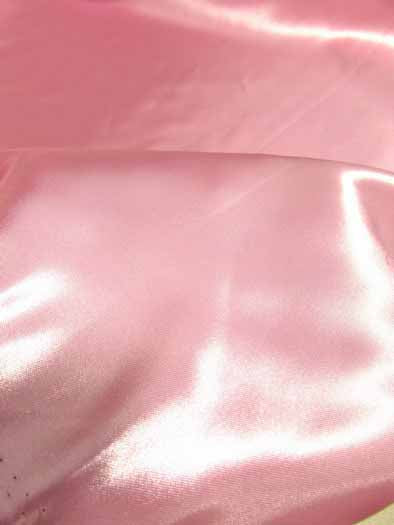 Solid Shiny Bridal Satin Fabric / Bubble Gum / Sold By The Yard - 0