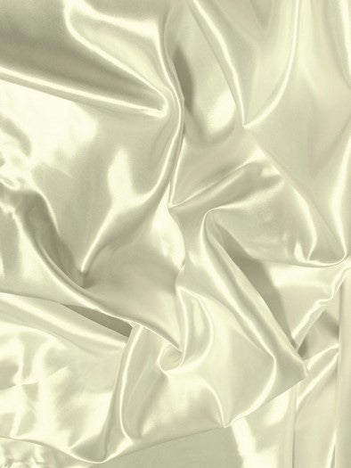 Solid Shiny Bridal Satin Fabric / Ivory / Sold By The Yard