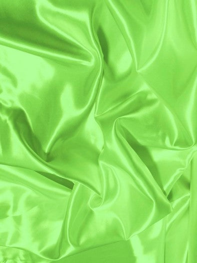 Solid Shiny Bridal Satin Fabric / Lime / Sold By The Yard