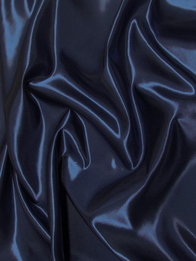Solid Shiny Bridal Satin Fabric / Navy / Sold By The Yard