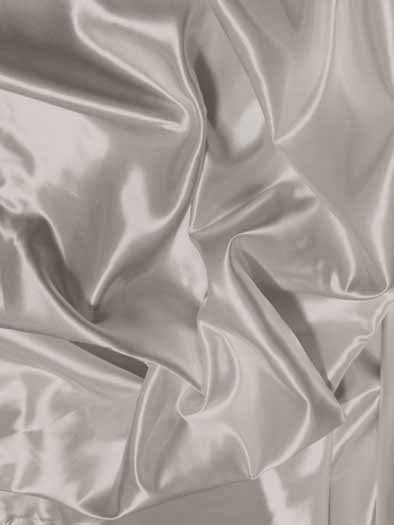Solid Shiny Bridal Satin Fabric / Silver / Sold By The Yard