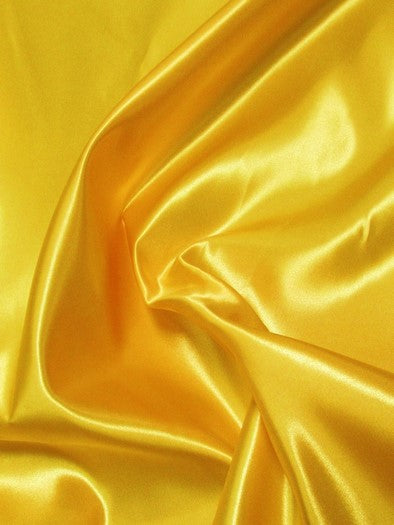 Solid Shiny Bridal Satin Fabric / Yellow / Sold By The Yard