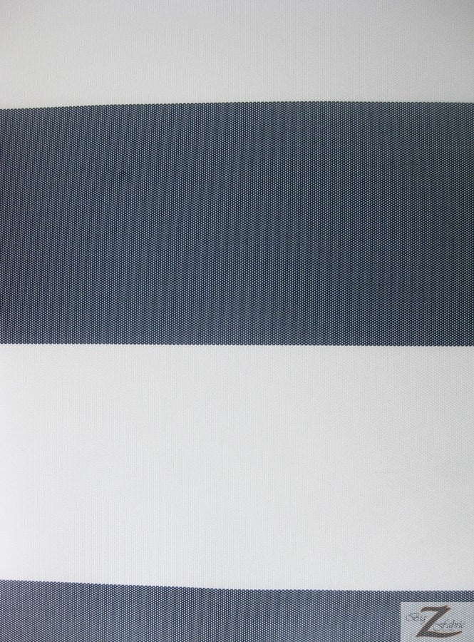 4" Stripe Canvas Deck Outdoor Waterproof Anti-uv Vinyl Fabric / Dark Gray/Ivory / Sold By The Yard
