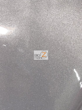 Vinyl Faux Fake Leather Sparkle Glitter Fabric / Dark Silver / By The Roll - 30 Yards