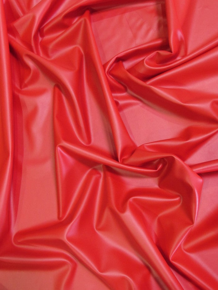 Solid Two Way Stretch Spandex Costume Dance Vinyl Fabric / Red / Sold By The Yard