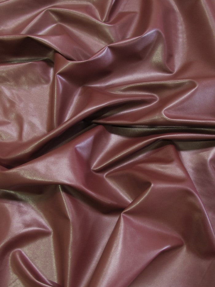 Solid Two Way Stretch Spandex Costume Dance Vinyl Fabric / Burgundy / Sold By The Yard