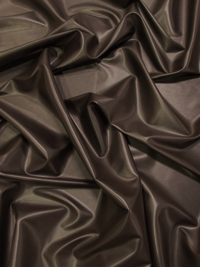 Solid Two Way Stretch Spandex Costume Dance Vinyl Fabric / Dark Brown / Sold By The Yard