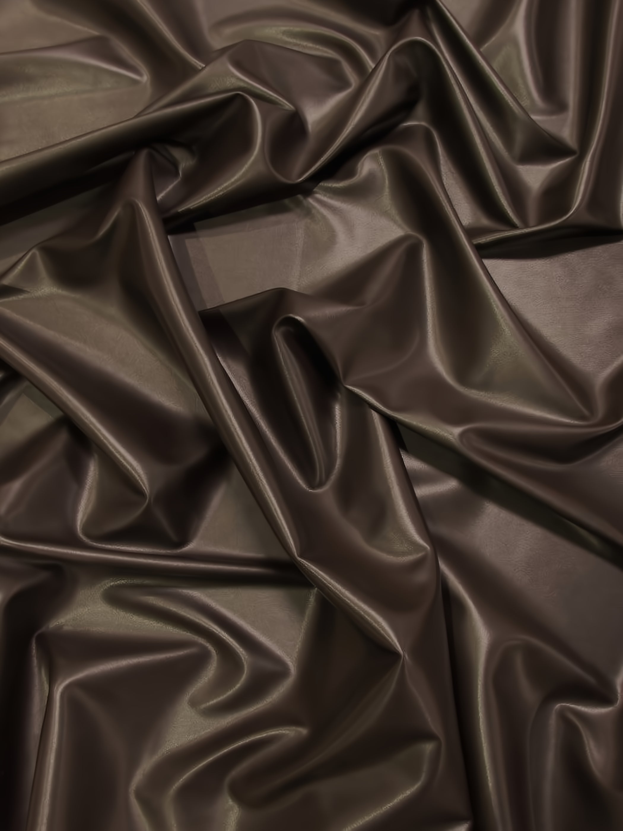 Solid Two Way Stretch Spandex Costume Dance Vinyl Fabric / Dark Brown / Sold By The Yard