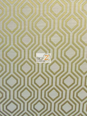 Santana Geometric Diamond Upholstery Fabric / Gold / Sold By The Yard