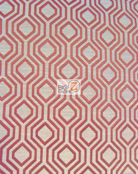 Santana Geometric Diamond Upholstery Fabric / Ruby / Sold By The Yard