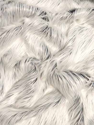 Faux Fake Fur Solid Gorilla Animal Long Pile Fabric / Grey Frost / Ecoshag 15 Yard Bolt