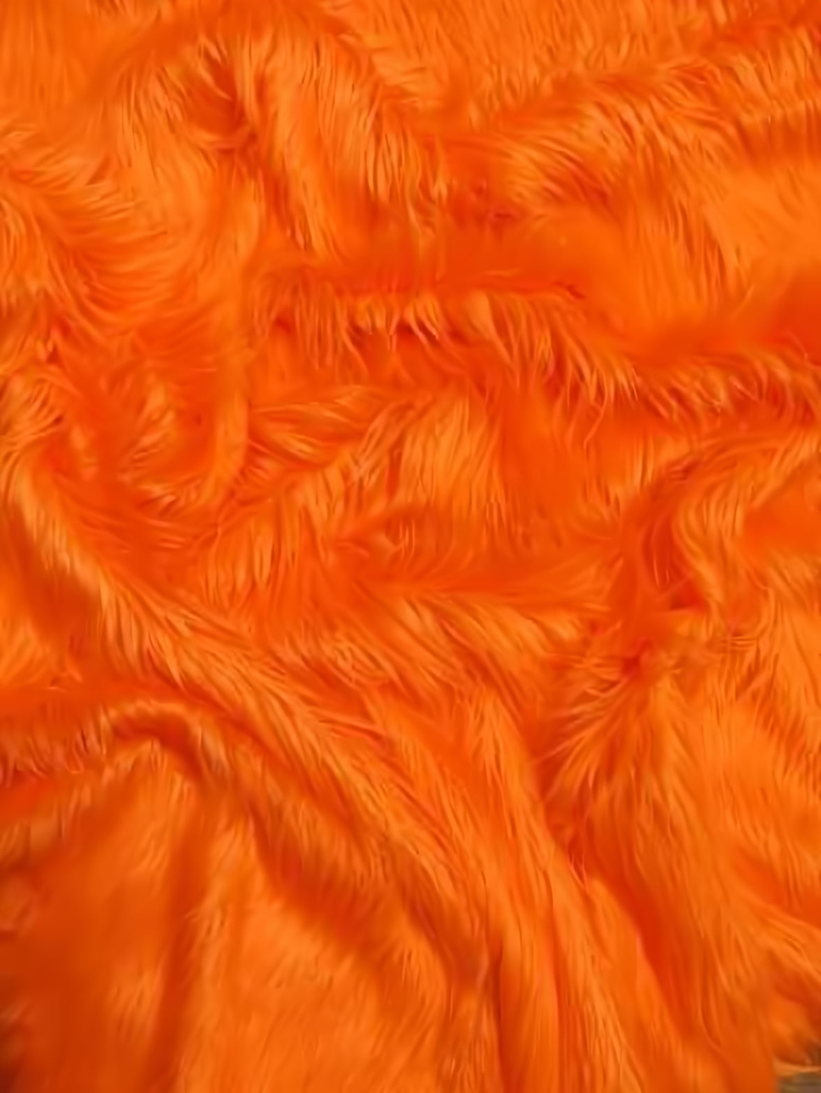 Orange Solid Gorilla Animal Long Pile Faux Fur Fabric / Sold By The Yard