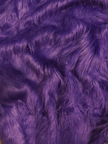 Purple Solid Gorilla Animal Long Pile Faux Fur Fabric by the Yard