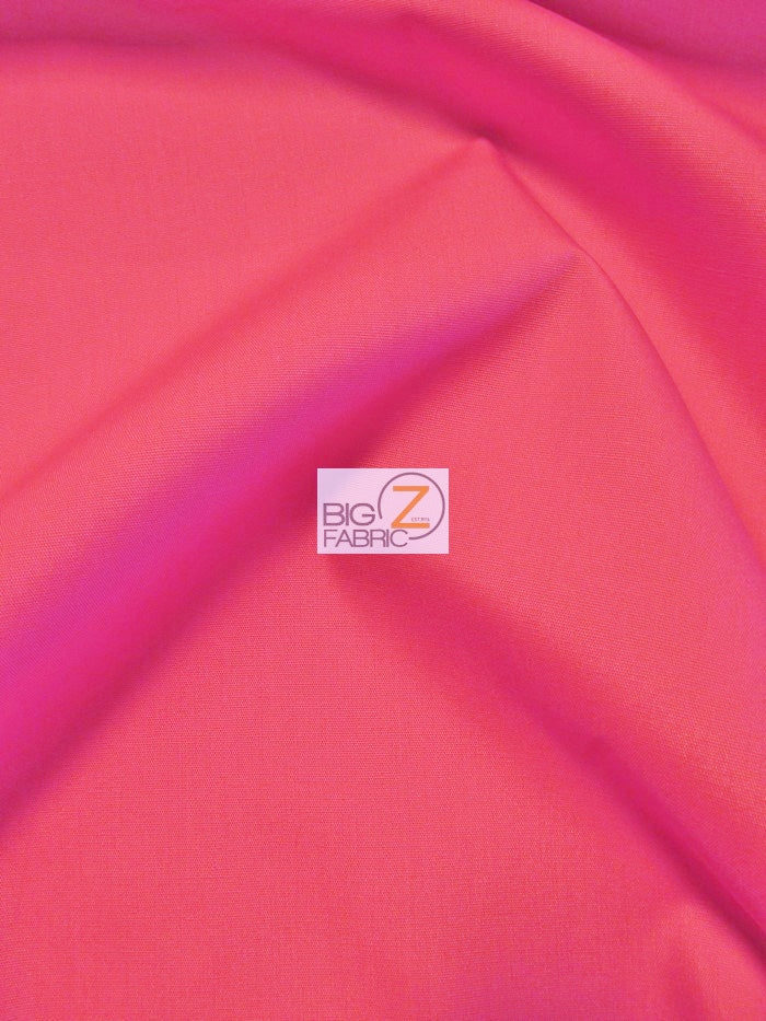 Poly Cotton Fabric Solid Heavyweight Uniform / Hot Pink / Sold By The Yard