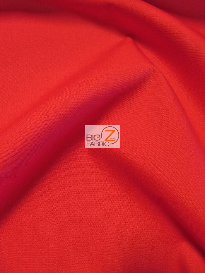 Poly Cotton Fabric Solid Heavyweight Uniform / Red / Sold By The Yard