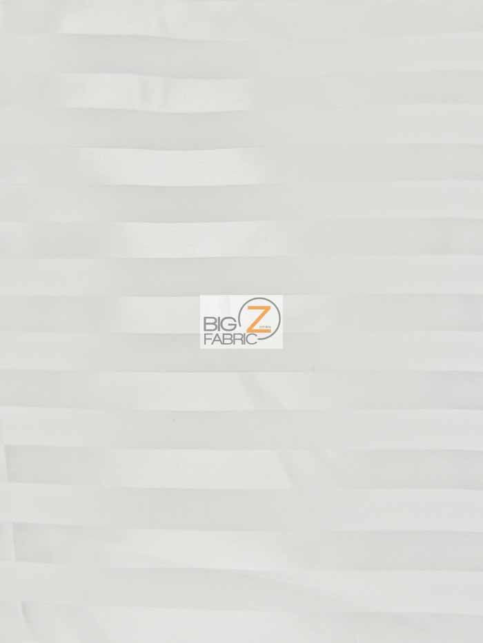 Stripe Jacquard Bridal Satin Fabric / White / Sold By The Yard