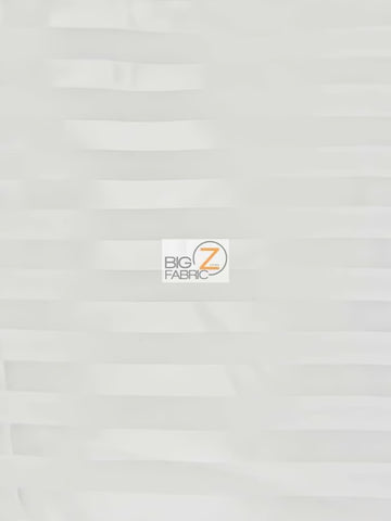 Stripe Jacquard Bridal Satin Fabric / White / Sold By The Yard