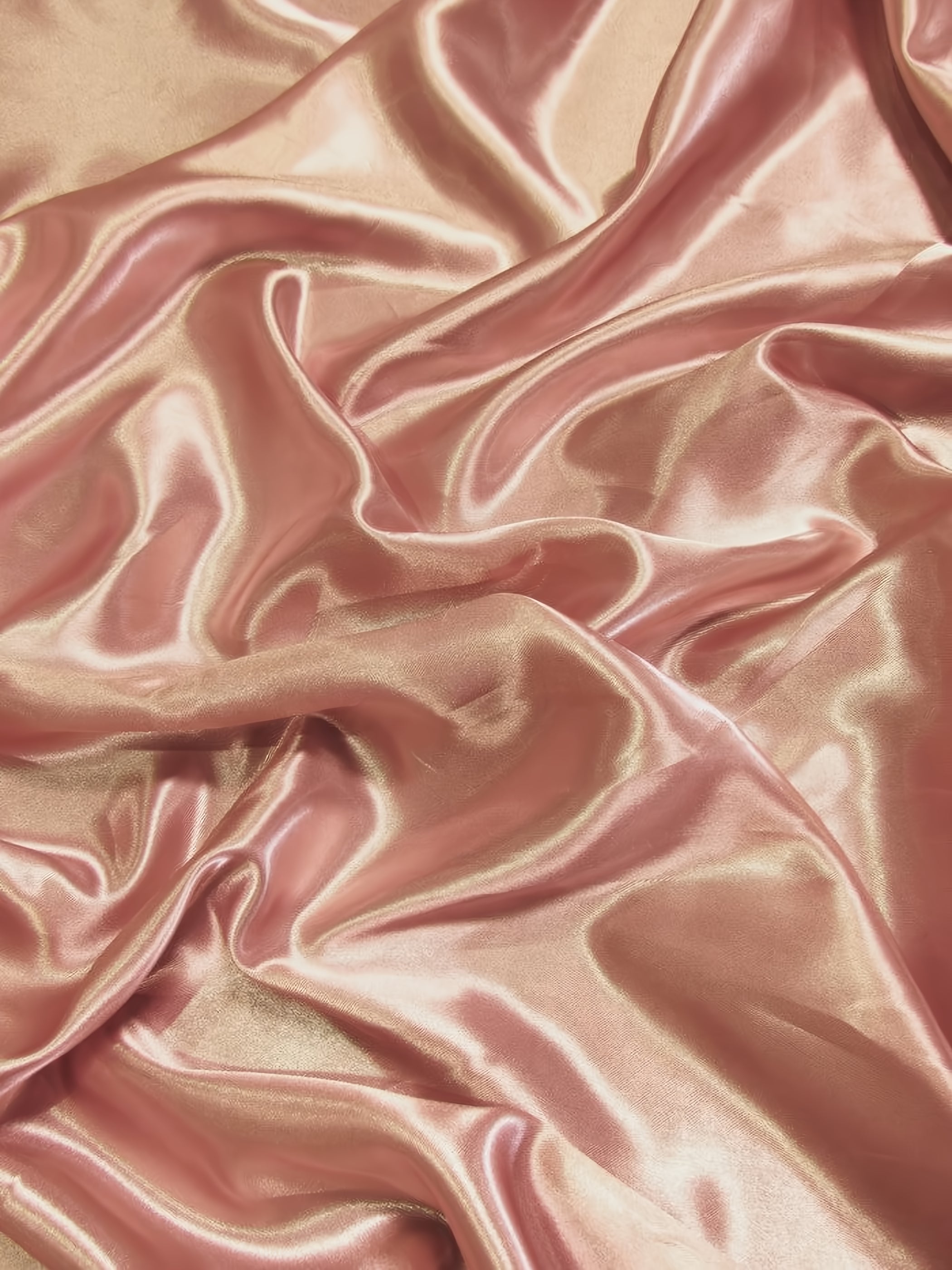 Solid Medium Weight Shiny Satin Fabric / Dusty Rose